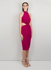 MADOLA-THE-LABEL. ELISA DRESS. Front/back flirty cut-outs. Fully lined, side invisible zipper. Front Gathers. Designed in Australia