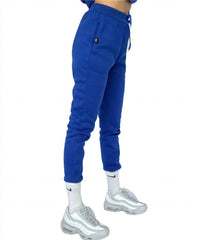 madola the label blue sweat pant. tie Tok trendy. Australian fashion designer. Misha world. fashion must haves.
