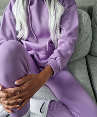 Lilac hoodie Australian fashion designer. fashion week in a hoodie. Misha world hoodie. casual stay home. til Tok trends. work from home outfit.