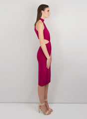 MADOLA-THE-LABEL. ELISA DRESS. Front/back flirty cut-outs. Fully lined, side invisible zipper. Front Gathers. Designed in Australia